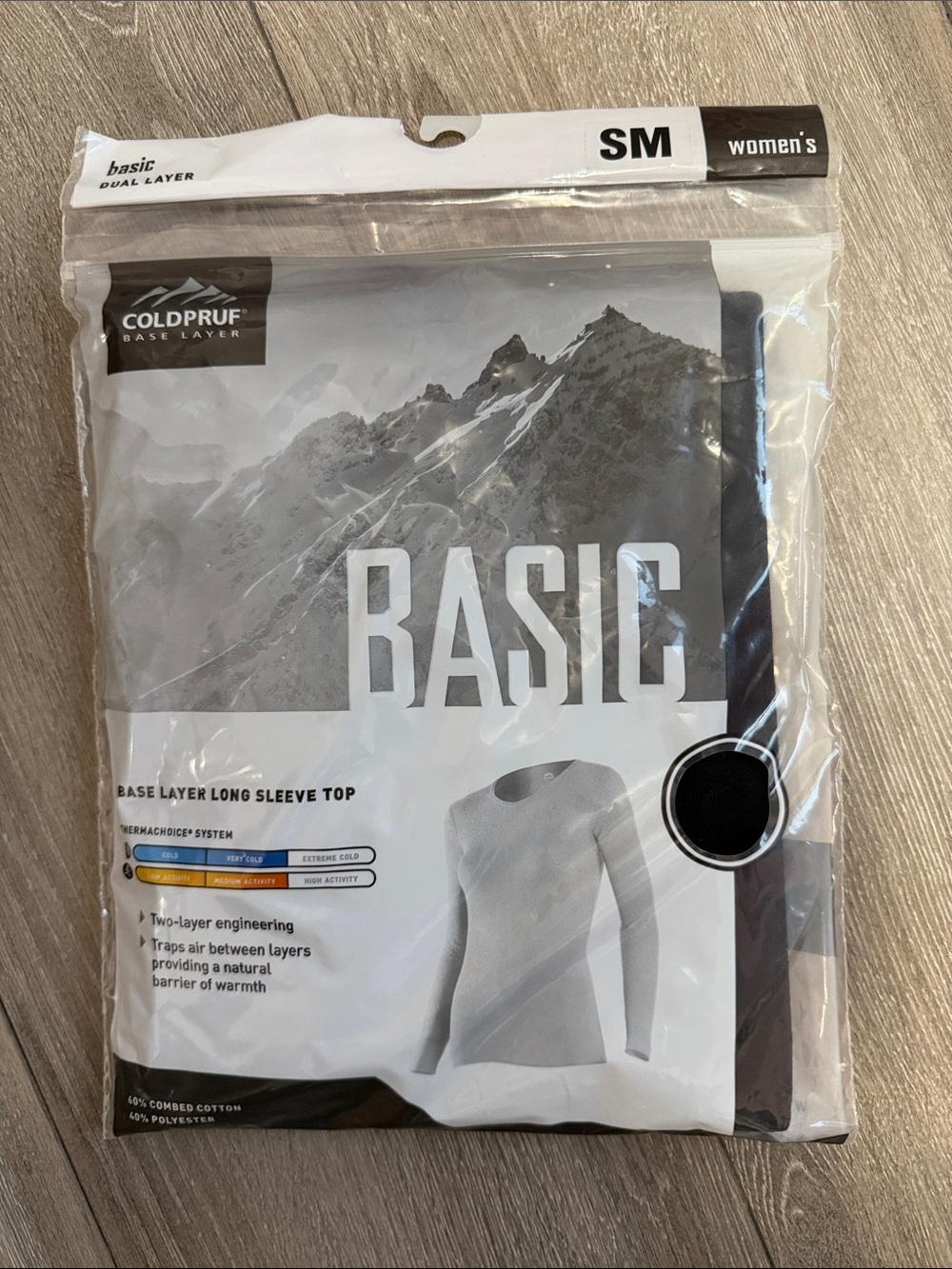 Women's Basic Black Base Layer Long Sleeve Top - SM